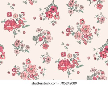 Seamless Trendy Floral Pattern in Vector