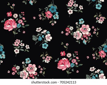 Seamless Trendy Floral Pattern in Vector