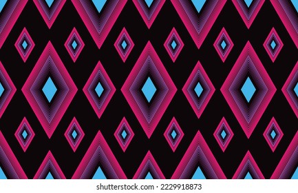 Seamless trendy geometry graphic pattern vector background. Abstract design concept inspired by Thai Ethnic folk art. Modern For decorative poster, flyer, banner, prints, paper, wrapping or fabric.