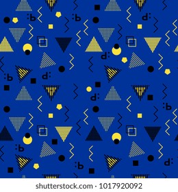 Seamless trendy hipster modern art abstract pattern with geometric shape. Colorful future textile artistic contemporary.