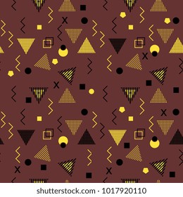Seamless trendy hipster modern art abstract pattern with geometric shape. Colorful future textile artistic contemporary.
