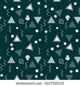 Seamless trendy hipster modern art abstract pattern with geometric shape. Colorful future textile artistic contemporary.