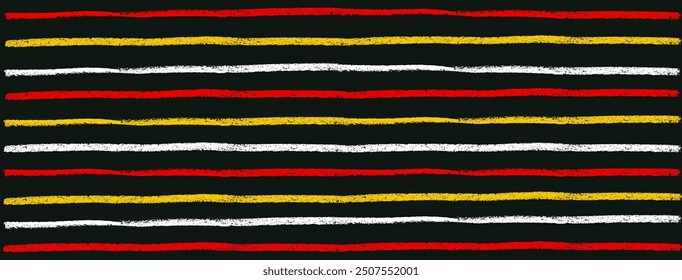 Seamless trendy line   yellow and red pattern. Dye brush or charcoal or chalk stripes texture. Vector illustration. Applicable for abstract backgrounds, wrapping paper, textile concepts.