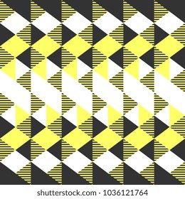 Seamless trendy Memphis triangle geometric colorful background.