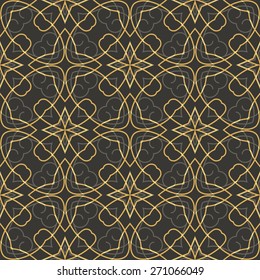 Seamless trendy mono line pattern, Vector illustration