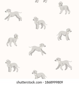 Seamless trendy pattern with Bedlington Terrier.