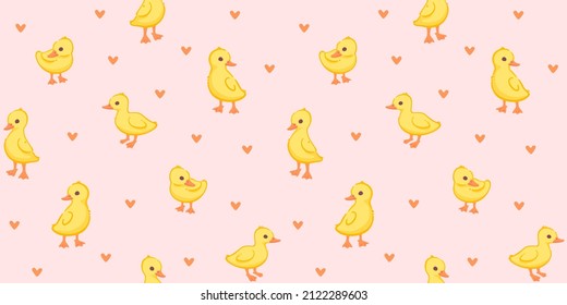 Seamless trendy pattern with chick. Outline vector illustration for prints, clothing, packaging and postcards.