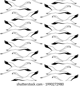 Patrón de moda sin inconveniente con flamingo. Ilustración vectorial de dibujos animados para impresiones, ropa, embalaje y postales.