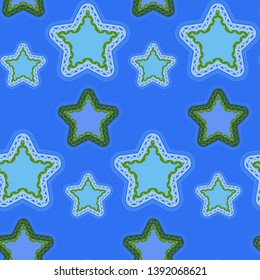 Seamless trendy pattern of golden stars of different shades on a transparent background. Vector image, eps 8