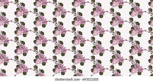 Seamless trendy pattern in small flowers of violet. Country style millefleurs. Floral ditsy regular order background for textile, wallpaper, covers, surface, print, gift wrap, scrapbooking, decoupage.