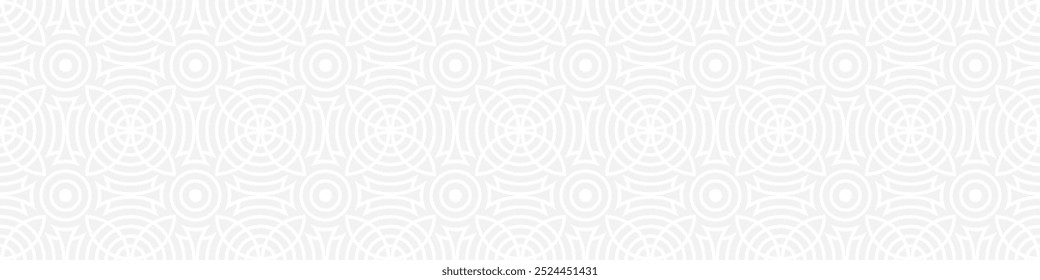 Seamless trendy pattern of stripes and diamonds, geometric white shapes for textiles and wallpaper. Abstract panoramic pattern on a gray background for a New Year or wedding cover or card.