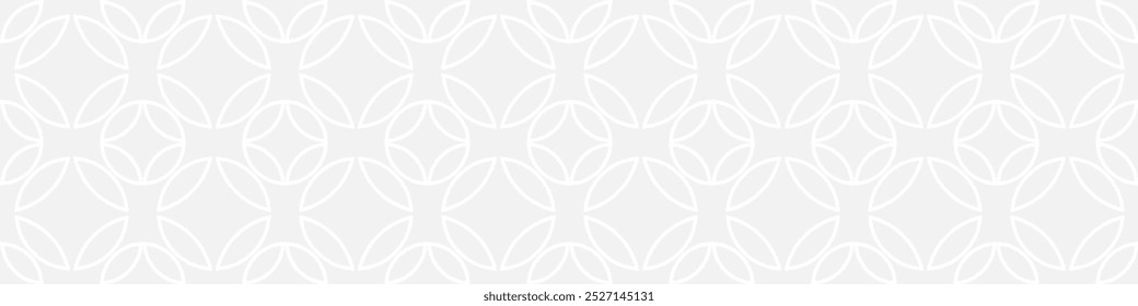 Seamless trendy pattern of stripes and diamonds, geometric white shapes for textiles and wallpaper. Abstract panoramic pattern on a gray background for a New Year or wedding cover or card.