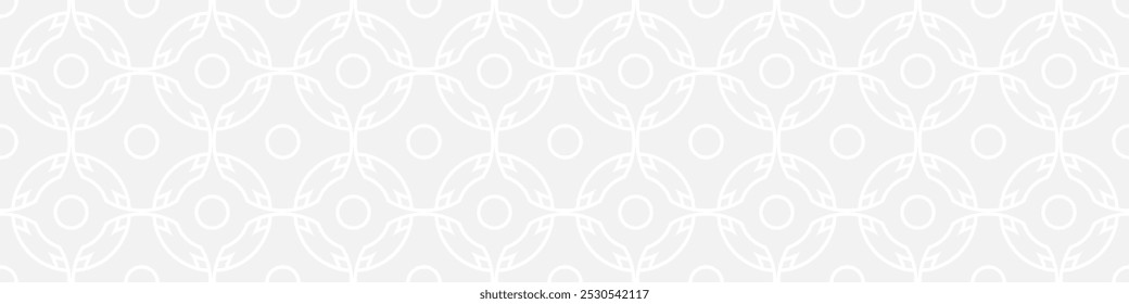 Padrão moderno contínuo de listras e diamantes, formas geométricas brancas para têxteis e papel de parede. Padrão panorâmico abstrato em um fundo cinza para um Ano Novo ou capa de casamento ou cartão.