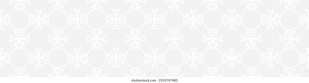 Seamless trendy pattern of stripes and diamonds, geometric white shapes for textiles and wallpaper. Abstract panoramic pattern on a gray background for a New Year or wedding cover or card.
