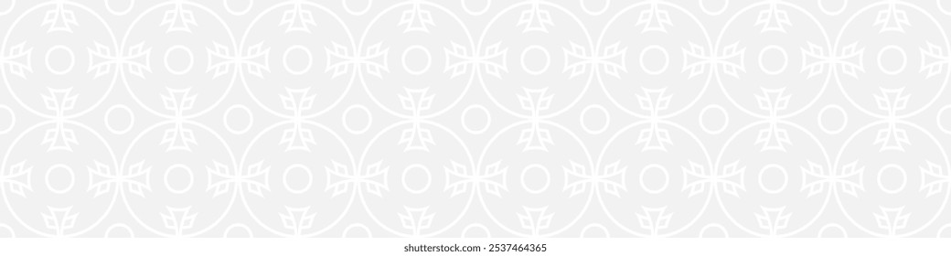 Seamless trendy pattern of stripes and diamonds, geometric white shapes for textiles and wallpaper. Abstract panoramic pattern on a gray background for a New Year or wedding cover or card.