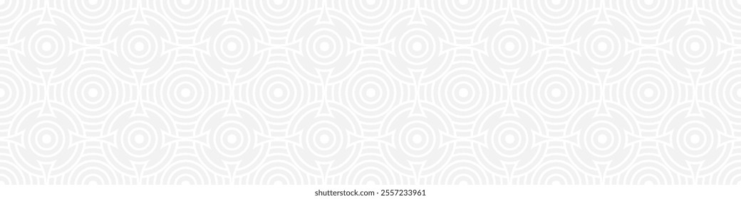 Seamless trendy pattern of stripes and diamonds, geometric white shapes for textiles and wallpaper. Abstract panoramic pattern on a gray background for a New Year or wedding cover or card.