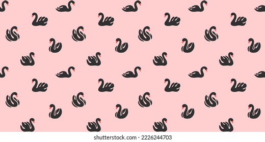 Seamless trendy pattern with swan. Childish print for nursery, kids apparel, poster, postcard, pattern.