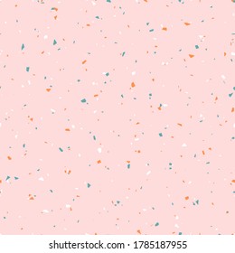 Seamless trendy stone terrazzo texture. Hand-drawn repeatable pattern design in pastel colours. Surface pattern design for web and print use. Ideal for fabric and wrapping paper. Beautiful concrete.