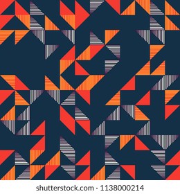 Seamless trendy triangle colorful abstract pattern background with vintage modern summer season style vector illustration eps 10.