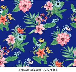 Seamless Trendy Tropical Pattern 