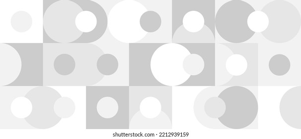 Seamless trendy white background for textiles or covers. Mosaic with gray texture of geometric shapes, template for web intro.