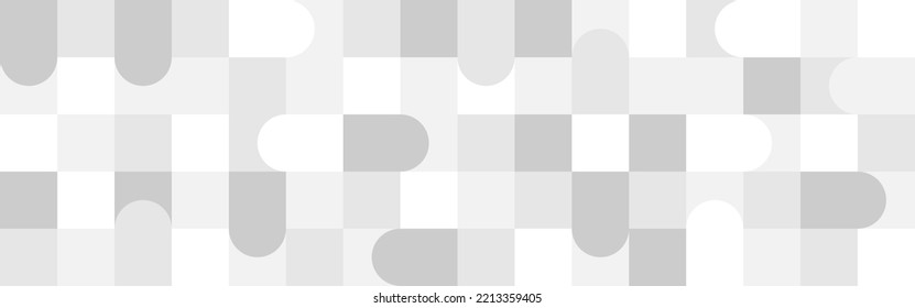 Seamless trendy white background for textiles or covers. Mosaic with gray texture of geometric shapes, template for web intro.