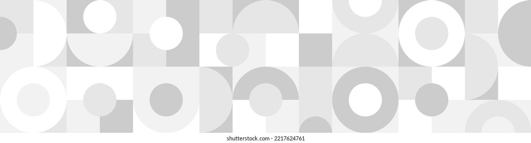 Seamless trendy white background for textiles or covers. Mosaic with gray texture of geometric shapes, template for web intro.