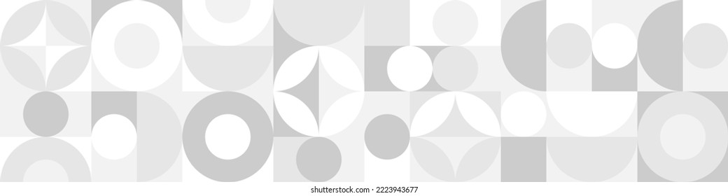 Sencillo fondo blanco de moda para textiles o cubiertas. Mosaico con textura gris de formas geométricas, plantilla para la introducción web.
