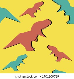 seamless t-rex pattern. vector background