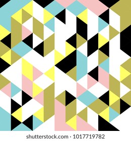 Seamless triangle abstract. Colorful vintage color.