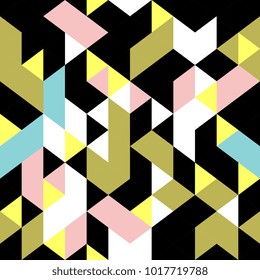 Seamless triangle abstract. Colorful vintage color.
