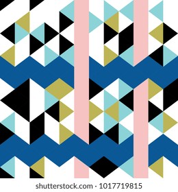 Seamless triangle abstract. Colorful vintage color.