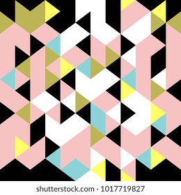 Seamless triangle abstract. Colorful vintage color.