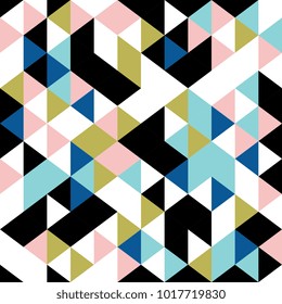 Seamless triangle abstract. Colorful vintage color.