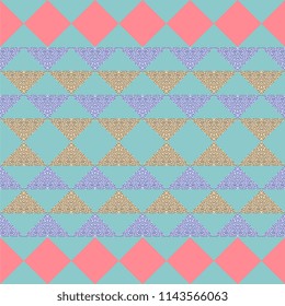 Seamless triangle abstract geometric pastel pattern background.