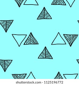 seamless triangle abstract hand drawn art pattern