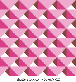 Seamless triangle color. Cloth pattern concept. pink color tone.