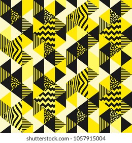 Seamless triangle golden fashion pattern.
