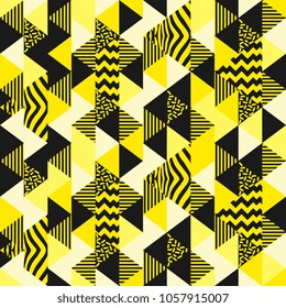 Seamless triangle golden fashion pattern.