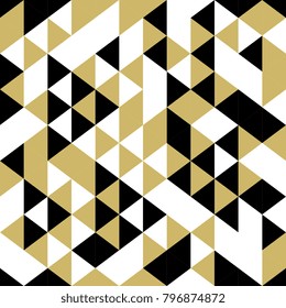 Seamless triangle memphis trandy 90s yellow, white and black. Pattern geometric illustration vector.