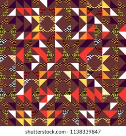 Seamless triangle pattern abstract background with geometric texture memphis pastel trendy.