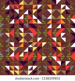 Seamless triangle pattern abstract background with geometric texture memphis pastel trendy.