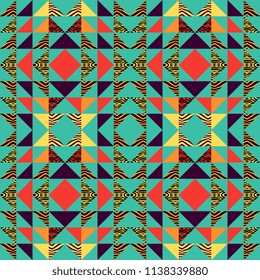 Seamless triangle pattern abstract background with geometric texture memphis pastel trendy.