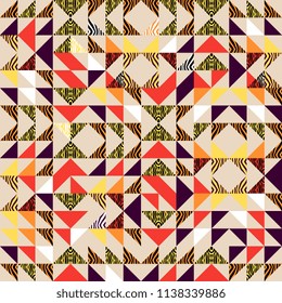 Seamless triangle pattern abstract background with geometric texture memphis pastel trendy.