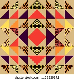 Seamless triangle pattern abstract background with geometric texture memphis pastel trendy.