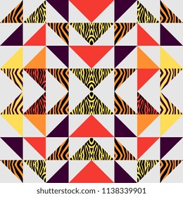 Seamless triangle pattern abstract background with geometric texture memphis pastel trendy.