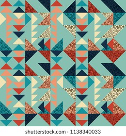 Seamless triangle pattern abstract background with geometric texture memphis pastel trendy.