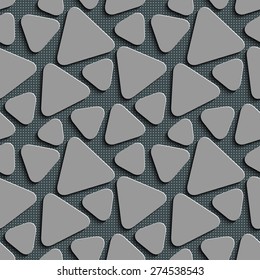 Seamless Triangle Pattern. Abstract Gray Background. Vector Regular Texture