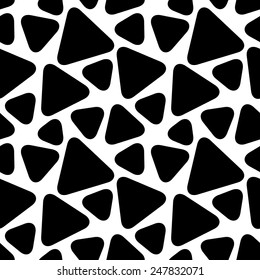 Seamless Triangle Pattern. Abstract Monochrome Background. Vector Regular Texture