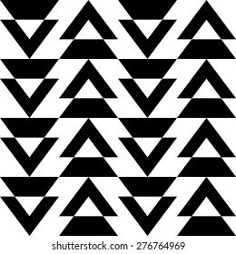 Seamless Triangle Pattern. Abstract Monochrome Background. Vector Regular Texture